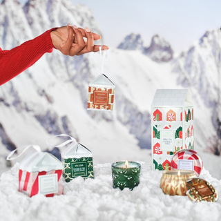 Voluspa Gingerbread Chalet Pedestal Ornament Mood