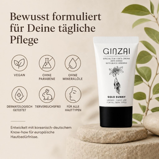 Ginzai SOLO SUNNY Special 3 in 1 Face Cream Product + Box